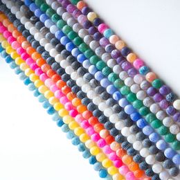 loose natural onyx beads UK - MANY colors 8mm Weathered Agates Natural Stone Beads Frost Onyx Round Loose Beads DIY Necklace Bracelet Earrings DIY Jewelry Making
