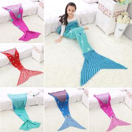 New Arrival Cartoon Kids Blanket Mermaid Tail Merry Christmas Blanket Children Size Home Sofa Sleeping Bags Girls Gift M526 DHL Free