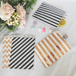100 Pink Candy Stripe De Papel Boda Sweet Bar Gift Shop Alimentos Partido bolsas de 7 /"x 9/"