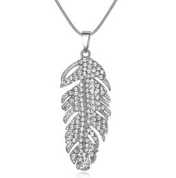 Korea Bohemia Necklace Fashion Elegant Women Crystal Leaf Necklace Love Wing Wy448