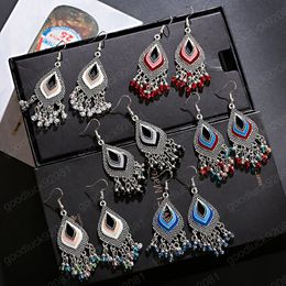 Vintage Tassel Beads Water Drop Earrings For Women Classic Dripping Oil Indian Turkey Jewelry Bijoux