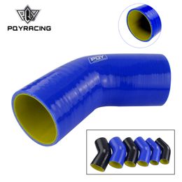 Blue/Black&Yellow 2.5" 63mm 45 Degree Elbow Silicone Hose Pipe Intercooler Turbo Intake Pipe Coupler Hose PQY-SH4525-QY