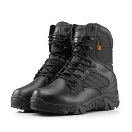 Tactical Boots Round Toe Men Desert Combat Boots Outdoor Mens Leather Army Ankle Boots Tactical Gear Sports Shoes