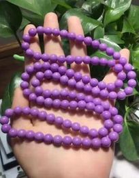 Free Shipping >>>> Natural Phosphosiderite purple gemstone 108 prayer beads bracelet 8mm