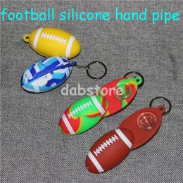 Silicone Glass Pipes Mini Silicone Smoking Pipes Oil Rig Bong Glass Bowl Hand Smoking Pipes smoking accessories with keychain