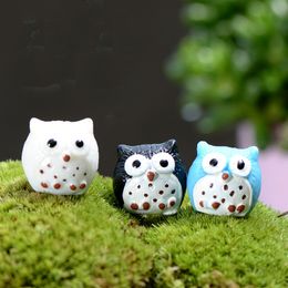 Night Owl Figures Miniature Figurine for mini fairy garden Aquarium fish tank animal statue resin craft