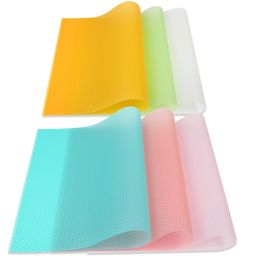 Fridge Mats Set of 6 Piece Multi Coloured PVC Refrigerator Drawer Mats Multi-purpose Mats-29 x 48 CM