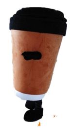 Custom Brown coffee cup mascot costume add logo free shipping