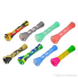 Newest Colourful Silicone Tube Cover Case Pyrex Glass Smoking Tips Mounthpiece Innovative Design High Quality Portable Mini Hot Cake