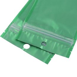 12x20cm 100pcs flat bottom Green Translucent matte Reclosable Aluminium mylar foil coffee bean snack zipper packaging bags