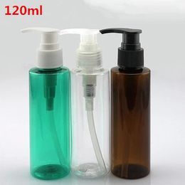 (30pcs/lot)120 ml transparent screw lotion pump bottle ,120cc Empty shampoo body wash container travel emulsion pump bottle