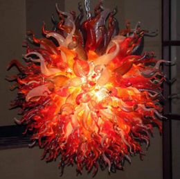 Pretty Light Colourful Murano Lamps Circle Chandeliers Round Shape Home Decoration Style Hand Blown Glass LED Chandelier