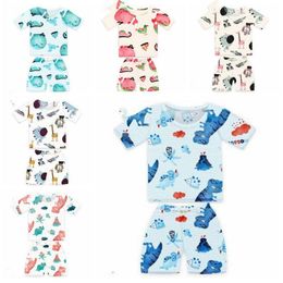 Baby Clothes Pajamas Kids Summer Air Condition Sleepsuits Bamboo Cotton Cartoon Payamas Sets Tops Pants Outfits Sleepwear Homewear CZYQ5564