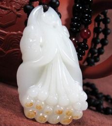 Factory price direct sales of white jade auspicious pendant jade pendant Xinjiang outer Mongolia seed material white jade magnolia flower pe