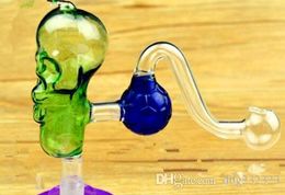 Hookah accessories [soccer] skull pot Wholesale Glass bongs Oil Burner Glass Water Pipe Oil Rigs Smoking, Oil.