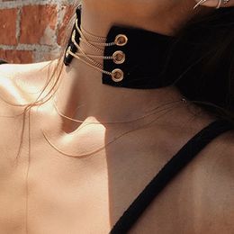 New Arrival Gothic Velvet Leather Choker Necklace Sexy Wrap Tie Up Lace Chokers for Lady Statement Jewellery Gift