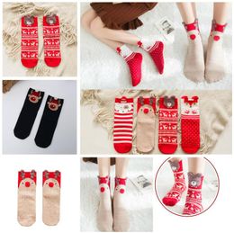 Women 3D Red Sock Winter Warm Christmas Gifts Stereo Socks Soft Cotton Cute Santa Claus Deer Socks Xmas Christmas Socks Cute 8 Style