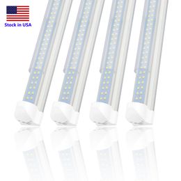 5000K Daylight White T8 Integrated Led Tube Light 6000K 72W 8Ft Cooler Door Light, 120W 4 Rows V Shape Double Side Warehouse Light