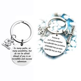 go confideny Letter Stainless Steel Women Men Keychains Couple Lover Key Chains Key Ring Promotion Celebration Gift