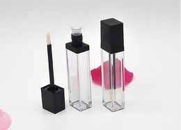 square shape ACRYLIC transparent lip gloss tube with black lid empty tube fast shipping SN300