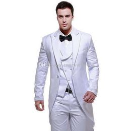 New Arrival One Button Groomsmen Peak Lapel Groom Tuxedos Men Suits Wedding/Prom Best Man Blazer ( Jacket+Pants+Vest+Tie) AA48