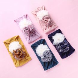 Infant Hair accessories Super Soft Baby girl Nylon Headband Newborn Summer Thin Stretchy Tulle Camellia Flower Photography