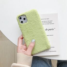 Autumn and winter plush shell for 11 new mobile phone shell 8plus soft shell xsmax solid Colour three-pack side