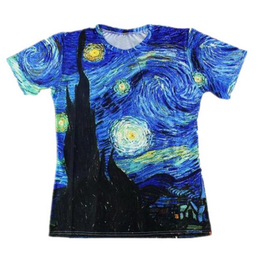 New Fashion Men / Women Classic Oil Vincent Van Gogh Starry Night Vintage Funny 3D T-shirt Casual Short-Sleeve T-Shirt Summer Tops RZC0113