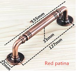 Home decoration hardware Ming decoration handle equipment handle security door iron door Aluminium alloy door red ancient Colour green ancient