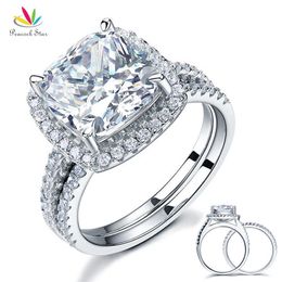Peacock Star 5 Ct Cushion Cut Wedding Engagement Ring Set Solid 925 Sterling Silver Jewellery Cfr8205 J190715