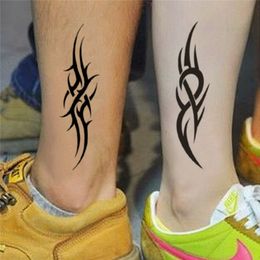 Autocollants De Tatouage Temporaire Imperméable Noir Bleu Dominateur Grands Tatouages Faux Femmes Bras De La Cheville Corps Art Flash Tatouage