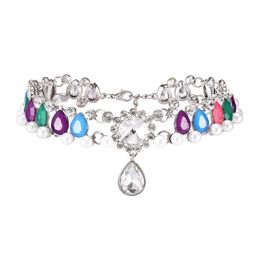 super glittering full rhinestone diamond Colourful crystals statement collar choker necklace for woman girls