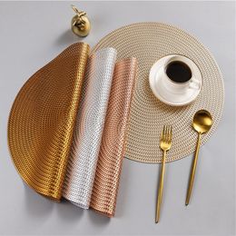 Round PVC Placemat Nordic Style Anti-scalding Insulation Table Mat Steak Pad for Restaurant Kitchen Table