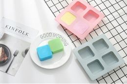 free shipping 4 even generous soap silica gel cake Mould manual soap Mould block scented rice cake Mould