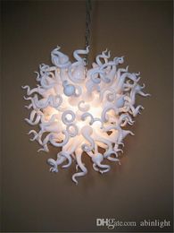 Modern Art White Blown Glass Chandeliers Pendant Antique Murano Glass Crystal LED Chandeliers with LED Bulbs
