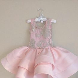 Girls Pageant Dresses 2019 Ball Gown Appliques Spaghetti Straps Layers Long Kids Formal Gowns Birthday Prom Dress