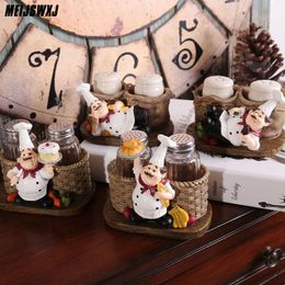 Cute Chef Pepper Bottle Ornaments Home Decoration Accessories Artesanato Miniaturas Manualidades Kitchen Decoration Resin Crafts Y200106