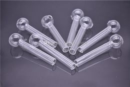 4inch 10cm Length Pyrex Glass Oil Burner Pipe straight Clear Cheap Glass Oil nail Pipe Water Hand Pipes for Smoking