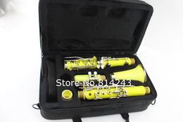 MARGEWATE 17 Keys Yellow ABS Clarinet Bb Tune B Flat Clarinet Musical Instrument with Case Accessories