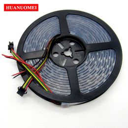 5V 72LEDs APA102 Digital LED Strip 5050 RGB SMD Smart Addressable Flexible Tape TV Pixel Light 5M/Roll BLACK PCB Waterproof IP67