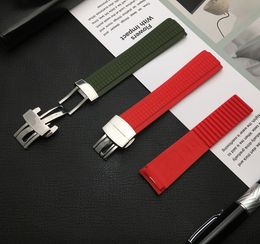 21mm Black Red Green silicone Rubber Watchband For strap for Aquanaut series 5164a 5167a Watch band Spring bar279p
