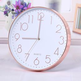 Modern Wall Clock 12 Inch Large Decorative Universal Silent Indoor Quartz Round Wall Clock Non-ticking for Living Room Office Wall Decor
