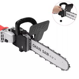 New Upgrade 11.5 Inch Chainsaw Bracket Change 100 Angle Grinder Into Chain Saw Woodworking Tool