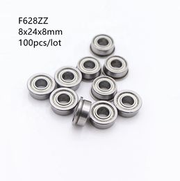 100pcs/lot F628ZZ F628Z F628 Z ZZ F628-ZZ 8x24x8mm Miniature flange deep groove Ball Bearing 8*24*8mm