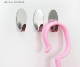 Stainless Steel Stick Holder Robe Hooks Hanger Man Woman Portable Home Kitchen Wall Door Self Adhesive Minimalism SN3869