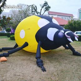 Simulated Inflatable Ladybug 3m/4.5m Length Giant Insect Model Yellow Blow Up Beetle With A Domed Back For Zoo And Park Decoration