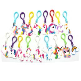 Cute Fairytale PVC Unicorn Keychain Multi-style Horse Key Rings Holder Alloy Key Chain For Women Girls Gift Jewelry