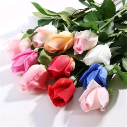 one Artificial Roses Flower Silk Real Touch Rose Stems 21.26" for Wedding Centrepieces Home Party Decorative Flower
