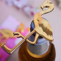 Оптовый металлический сплав цинка Необычные и пернатые фламинго открывалка для бутылок открывалка для пива Beach Theme птица свадебный душ сувениры и подарки
