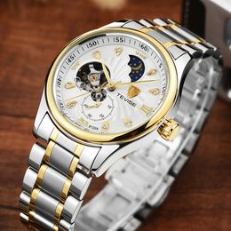 TEVISE Fashion Mens Watches Men Stainless steel Band Automatic Mechanical Wristwatch Relogio Masculino242L